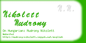 nikolett mudrony business card